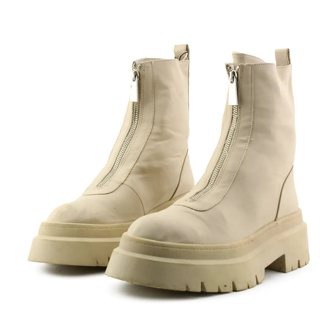 Pull & Bear Zipper Ankle Boot | 100% Authentic Leather