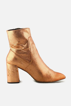 European Brand Zipper Block Ankle Boots | Textile - sundaybazar