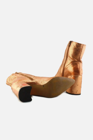 European Brand Zipper Block Ankle Boots | Textile - sundaybazar