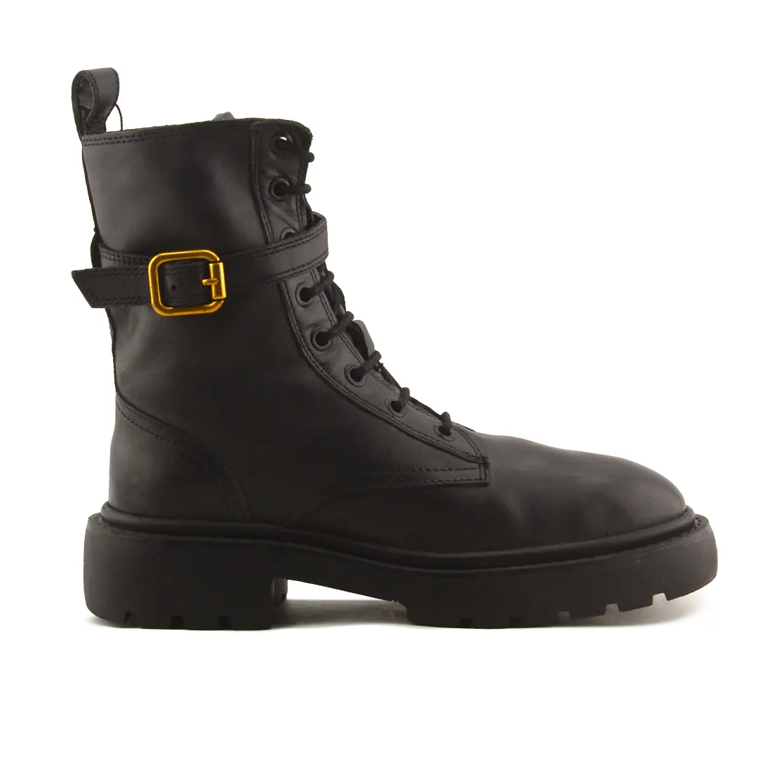 Zara Zipper Buckle Strap Lace Up Ankle Boots | 100% Authentic Leather