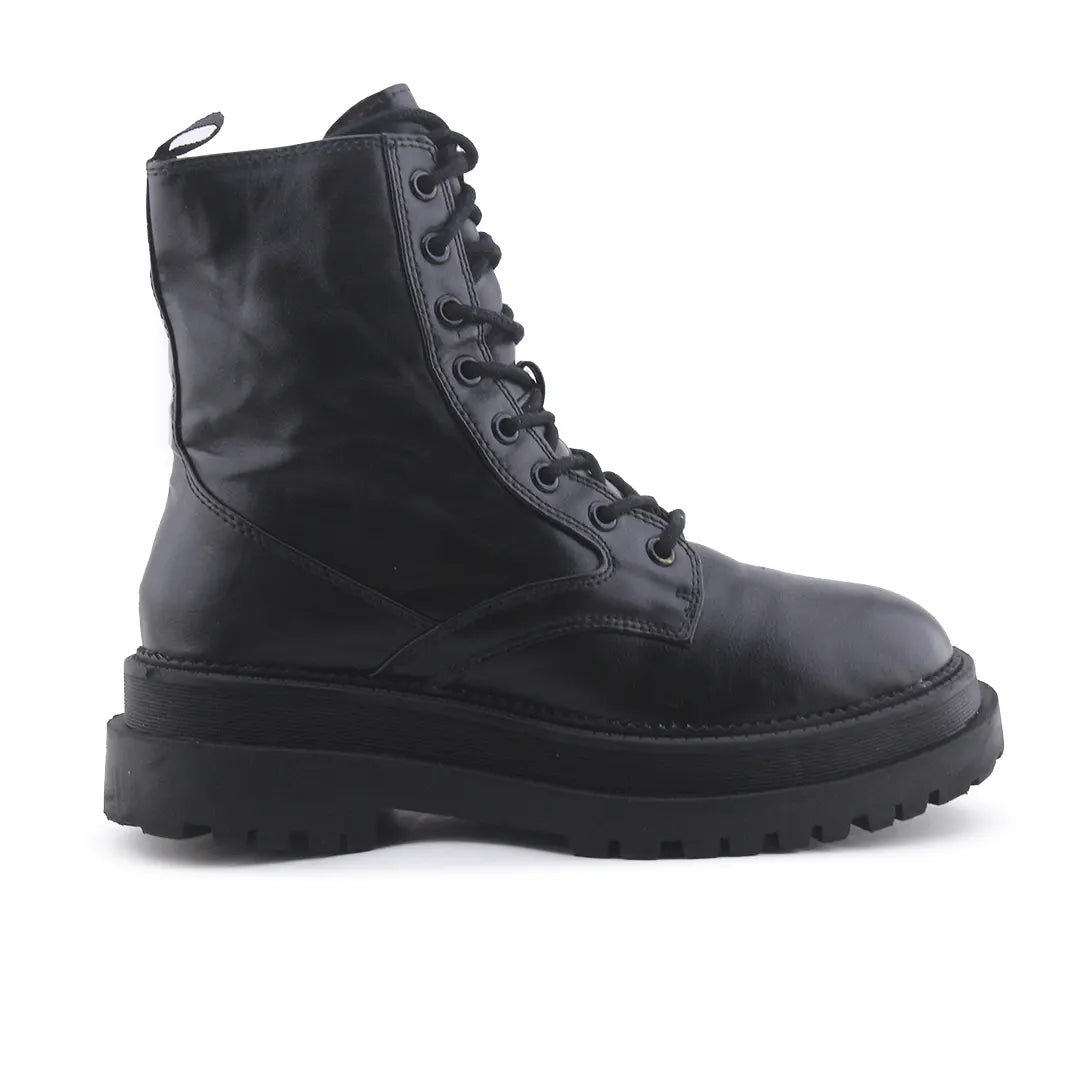 Stradivarius Zipper Lace Up Ankle Boot | 100% Authentic Leather