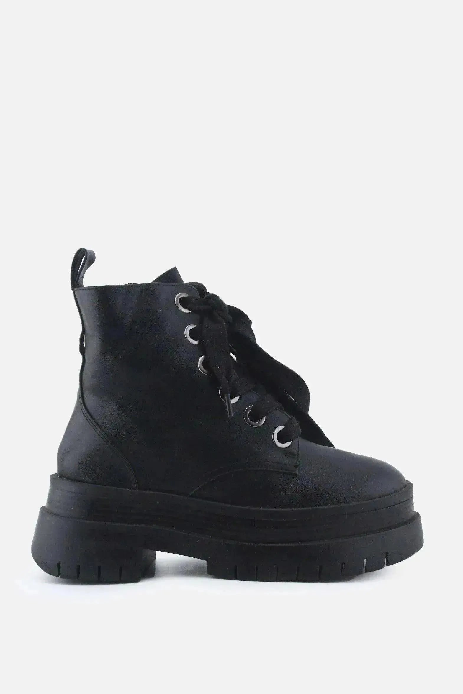 Bershka Zipper Laces Combat Boots | 100% Authentic Leather - sundaybazar
