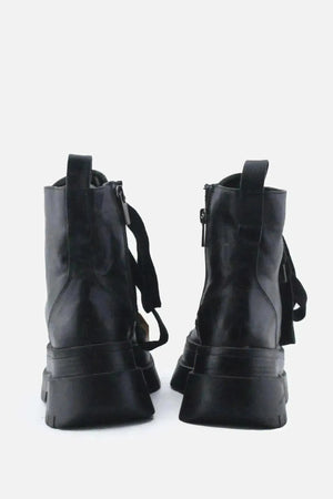 Bershka Zipper Laces Combat Boots | 100% Authentic Leather - sundaybazar