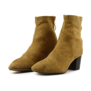 Lefties Zipper Block Heels Ankle Boots | Suede - sundaybazar