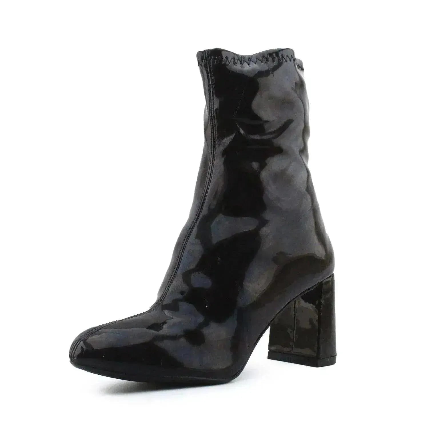 Bershka Zipper Block Heels Ankle Boots | 100% Synthetic Leather - sundaybazar