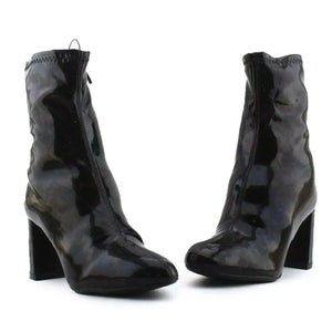 Bershka Zipper Block Heels Ankle Boots | 100% Synthetic Leather - sundaybazar