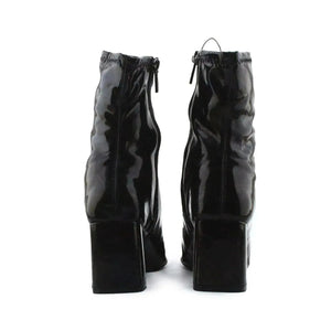 Bershka Zipper Block Heels Ankle Boots | 100% Synthetic Leather - sundaybazar