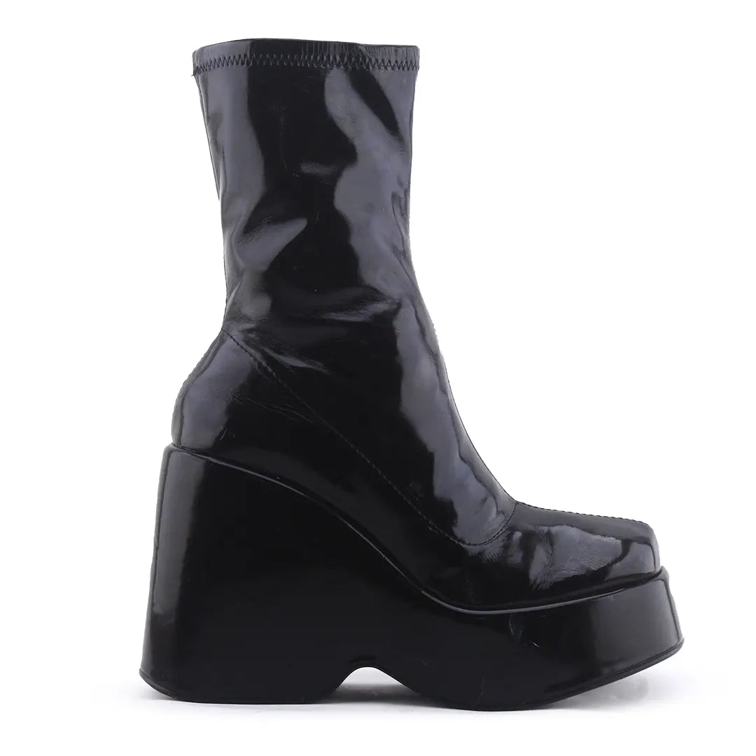 Bershka Patent Ankle Boot