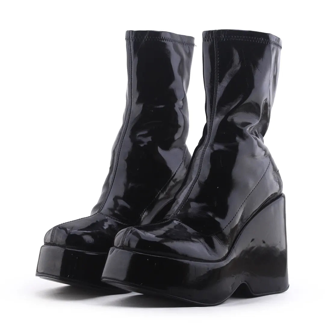 Bershka Patent Ankle Boot
