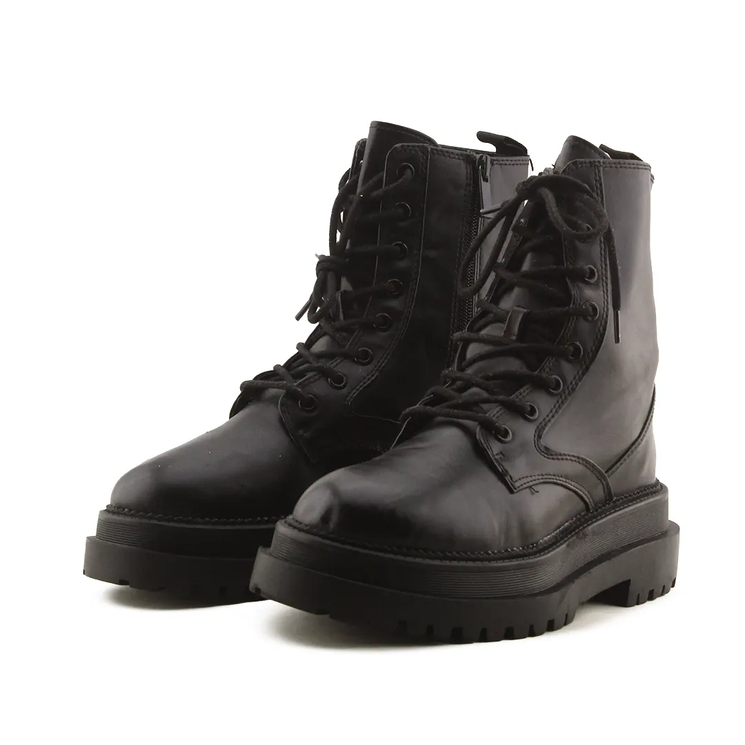 Stradivarius Zipper Lace Up Ankle Boots | 100% Authentic Leather