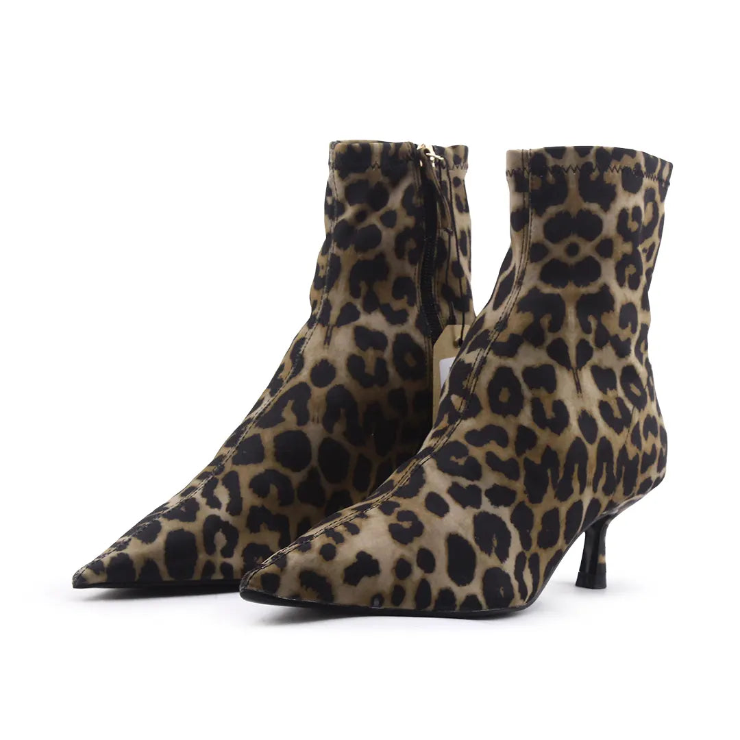 Zara Zipper Textile Ankle Boot