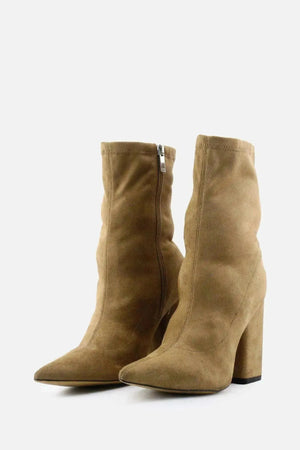 Marc Fisher Zipper Block Heels Boots | Suede - sundaybazar