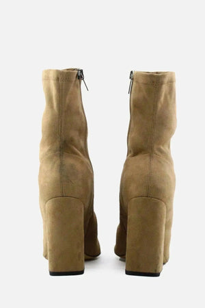 Marc Fisher Zipper Block Heels Boots | Suede - sundaybazar