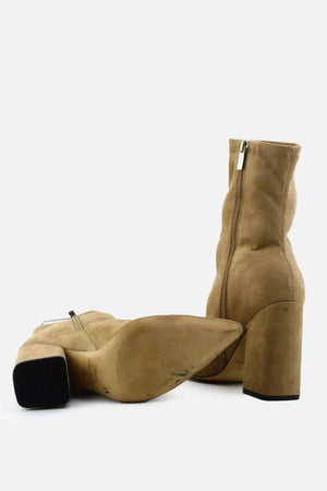 Marc Fisher Zipper Block Heels Boots | Suede - sundaybazar
