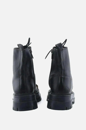 Stradivarius Zipper Laces Combat Boots | 100% Authentic Leather - sundaybazar