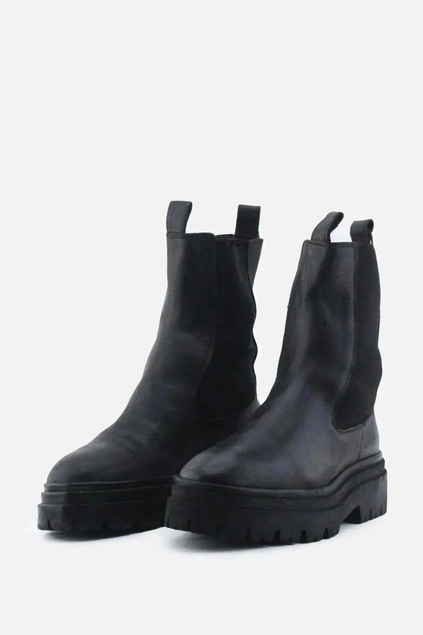 Zara Stretchable Ankle Boots | 100% Authentic Leather - sundaybazar
