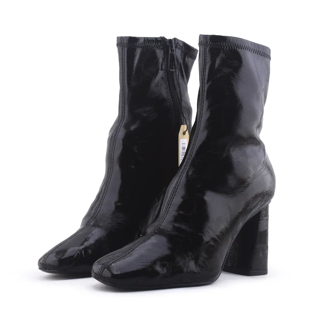 Stradivarius Zipper Patent Ankle Boot
