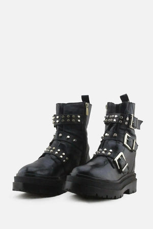 Stradivarius Zipper Buckle Straps Ankle Boots | 100% Authentic Leather - sundaybazar