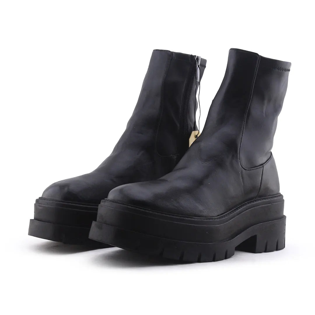 Bershka Zipper Ankle Boot | 100% Authentic Leather
