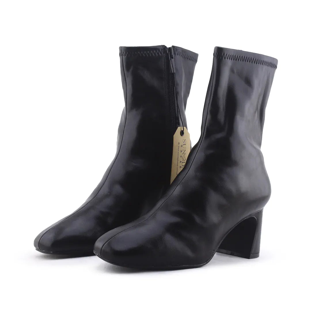 Pull & Bear Zipper Ankle Boot | 100% Authentic Leather