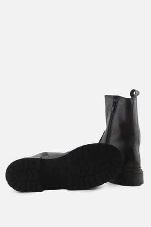 Zara Zipper Stretchable Ankle Boots | 100% Authentic Leather - sundaybazar