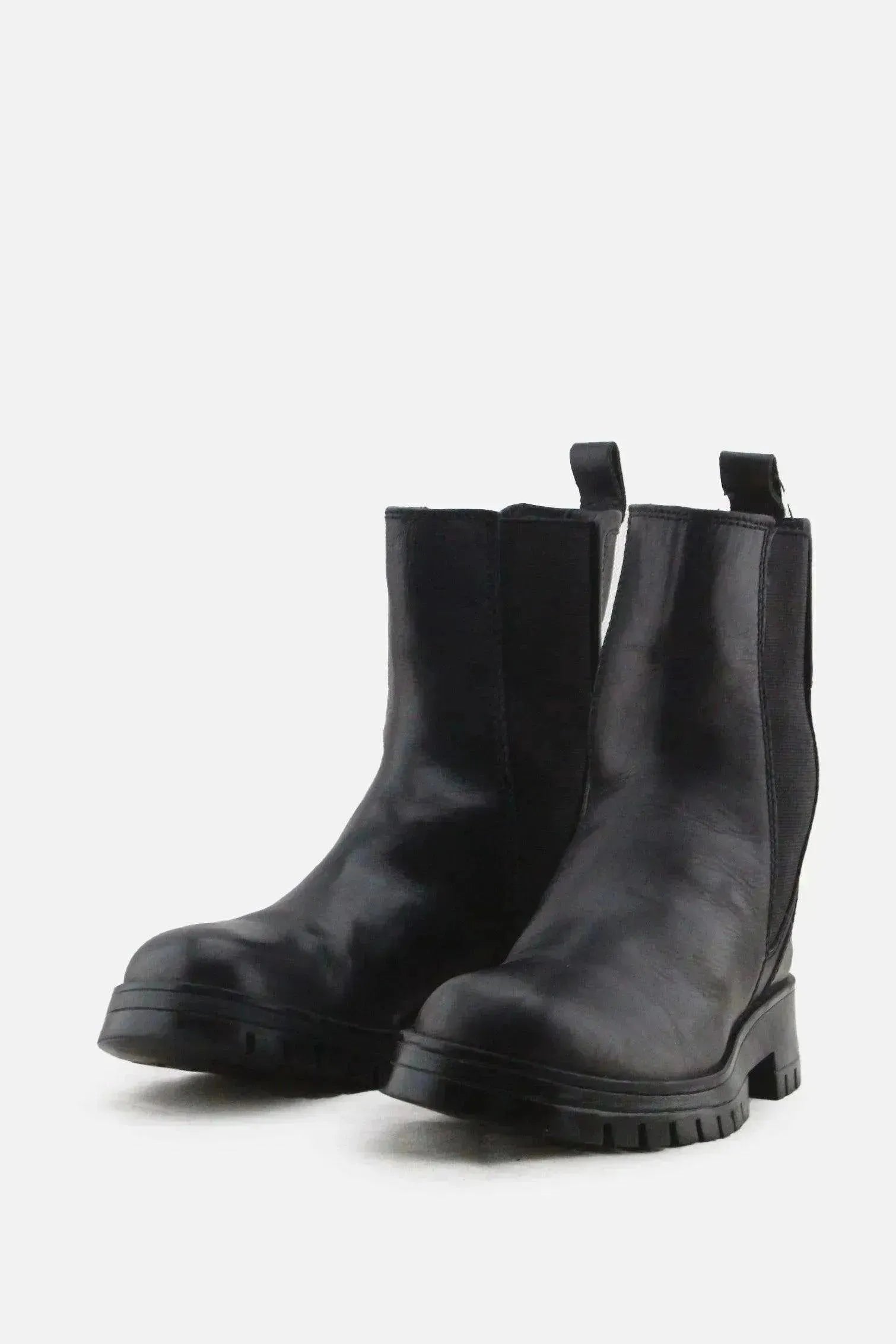 Zara Stretchable Ankle Boots | 100% Authentic Leather - sundaybazar