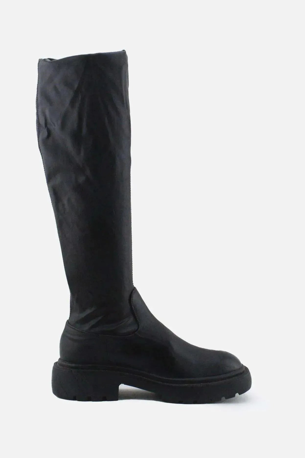 Zara Zipper Over The Knee High Boots | 100% Authentic Leather - sundaybazar