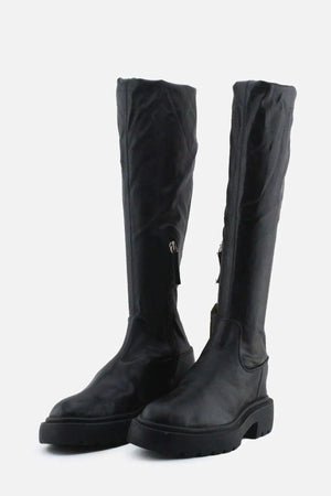 Zara Zipper Over The Knee High Boots | 100% Authentic Leather - sundaybazar