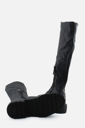 Zara Zipper Over The Knee High Boots | 100% Authentic Leather - sundaybazar