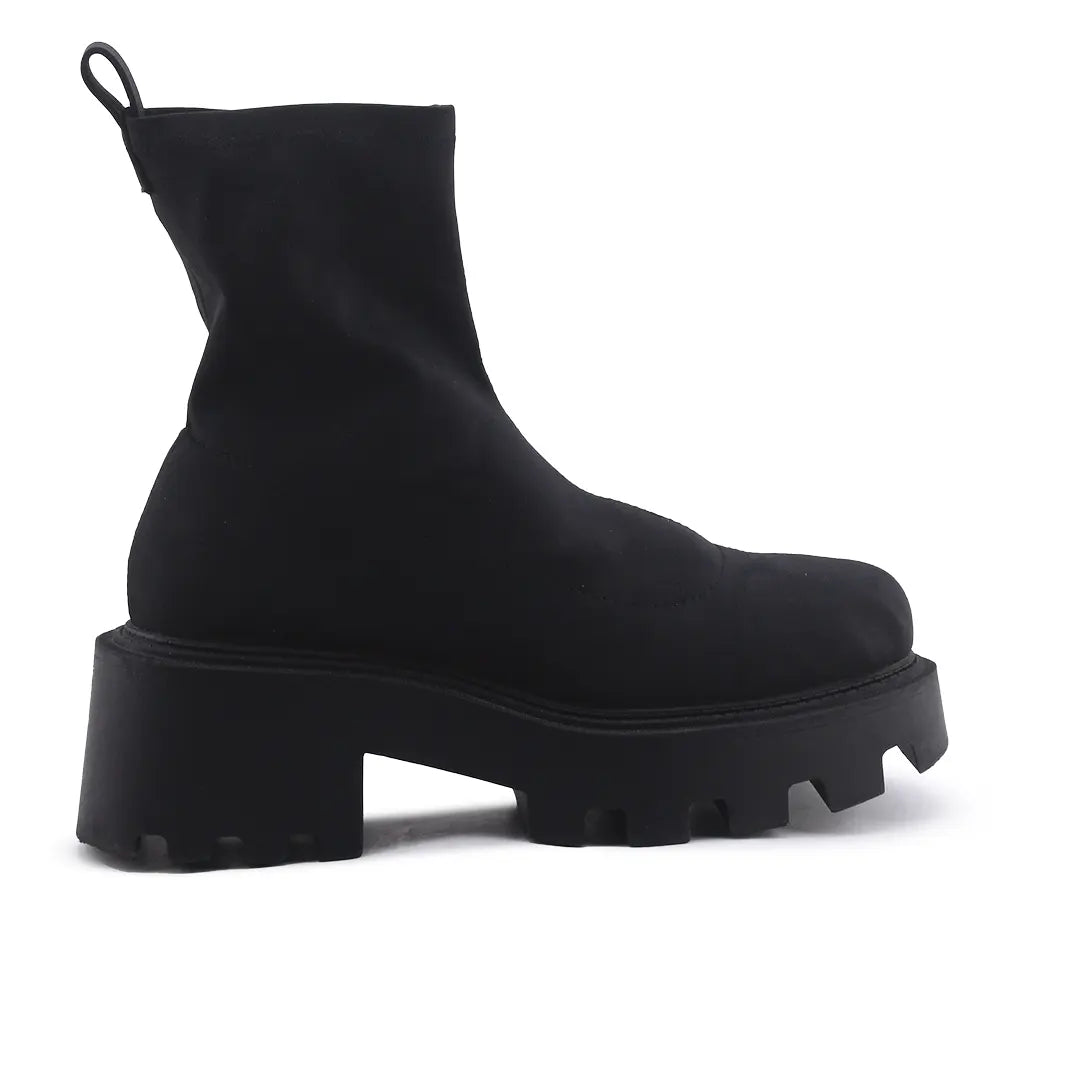 Zara Zipper Textile Ankle Boot