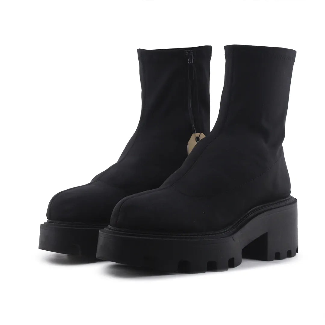 Zara Zipper Textile Ankle Boot