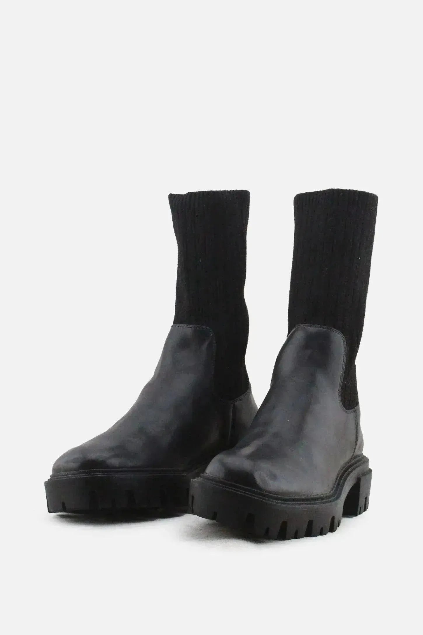 Zara Stretchable Ankle Boots | 100% Authentic Leather - sundaybazar