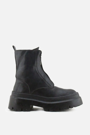 Pull & Bear Zipper Ankle Boots | 100% Authentic Leather - sundaybazar