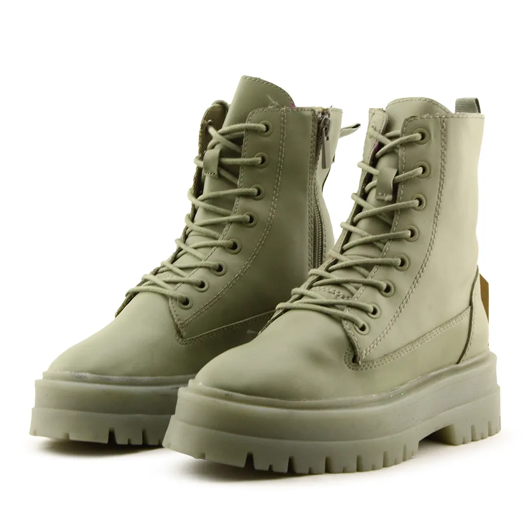 Stradivarius Zipper Lace Up Ankle Boots | 100% Authentic Leather