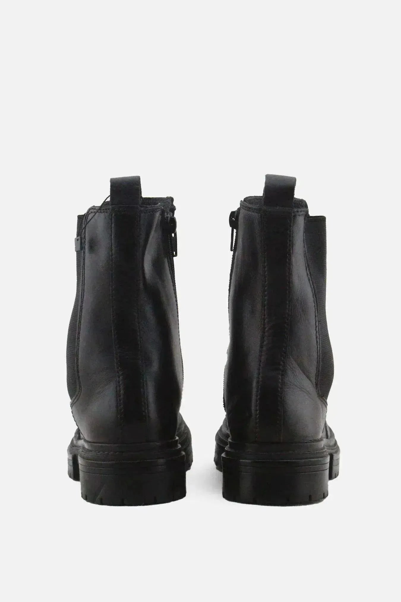 Zara Zipper Stretchable Ankle Boots | 100% Authentic Leather - sundaybazar