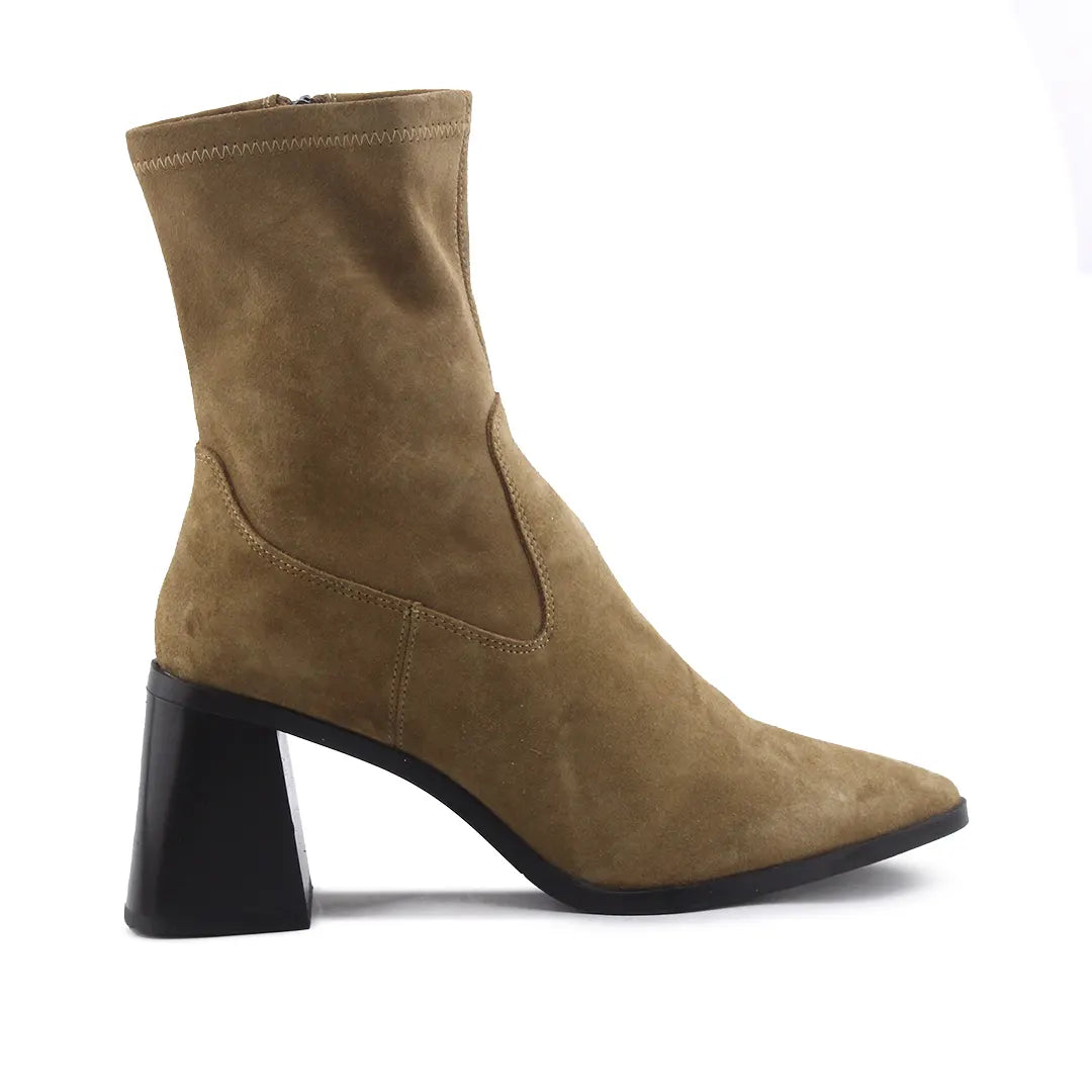 Zara Zipper Suede Ankle Boot