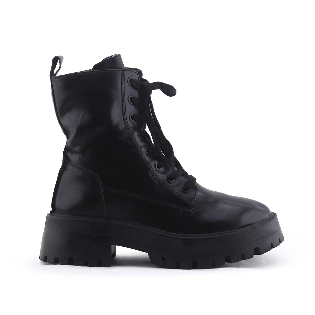 Pull & Bear Zipper Lace Up Ankle Boot | 100% Authentic Leather