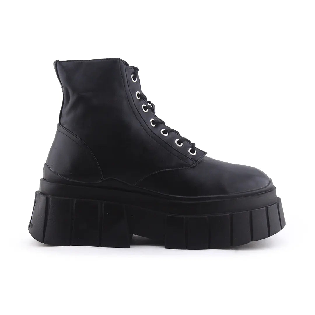Bershka Zipper Lace Up Ankle Boot | 100% Authentic Leather