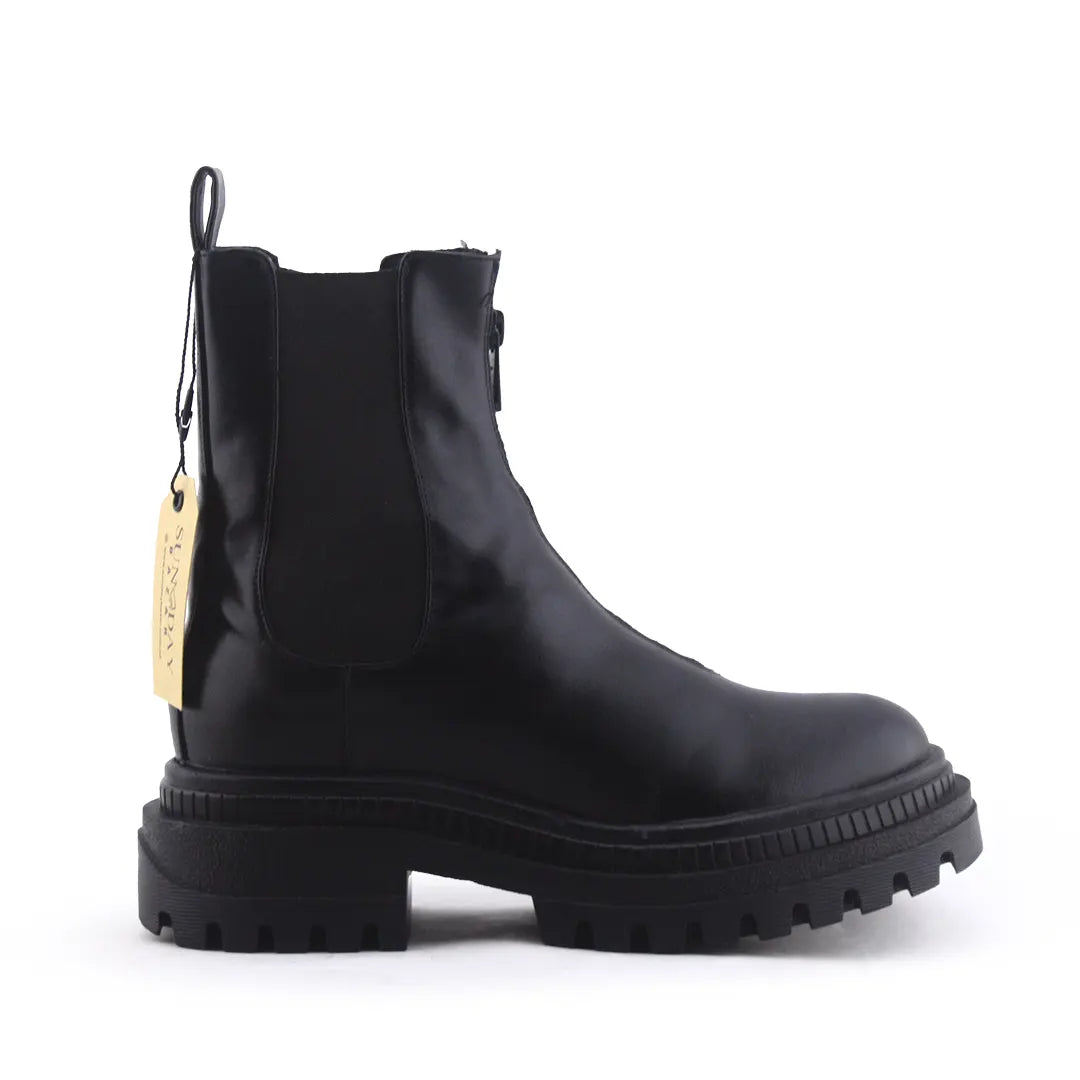 Bershka Zipper Stretchable Ankle Boot | 100% Authentic Leather