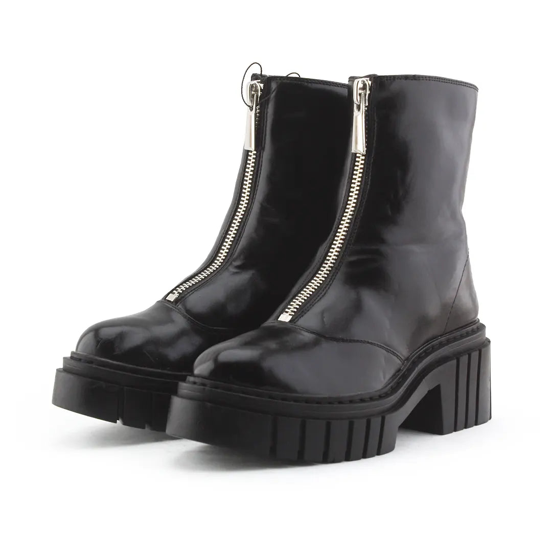 Stradivarius Zipper Ankle Boot | 100% Authentic Leather