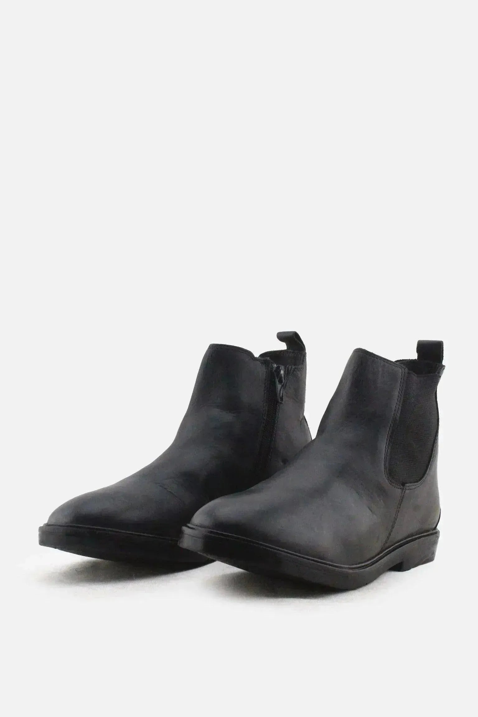 Zara Zipper Stretchable Chelsea Ankle Boots | 100% Authentic Leather - sundaybazar