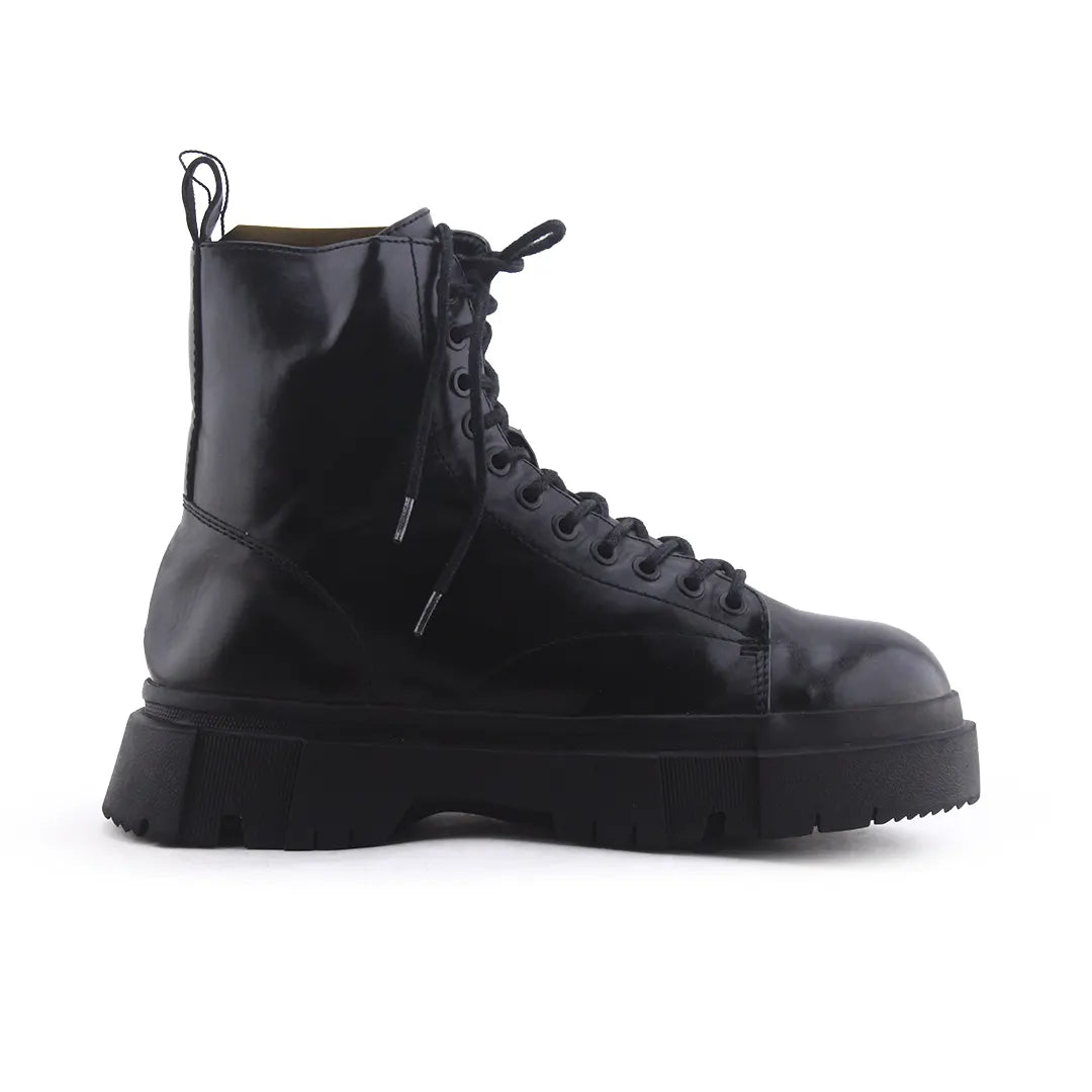 Bershka Zipper Lace Up Ankle Boot | 100% Authentic Leather