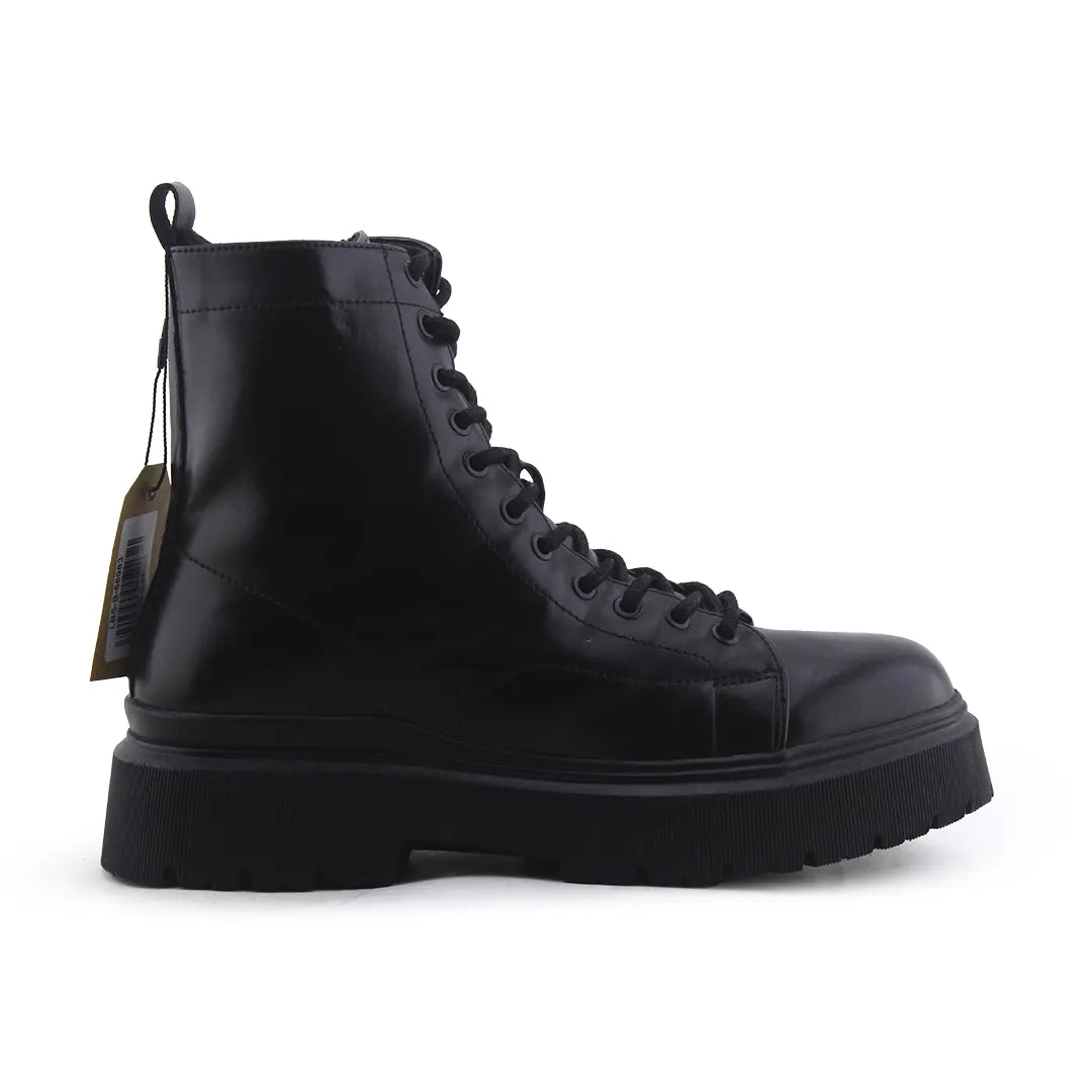 Bershka Zipper Lace Up Ankle Boot | 100% Authentic Leather