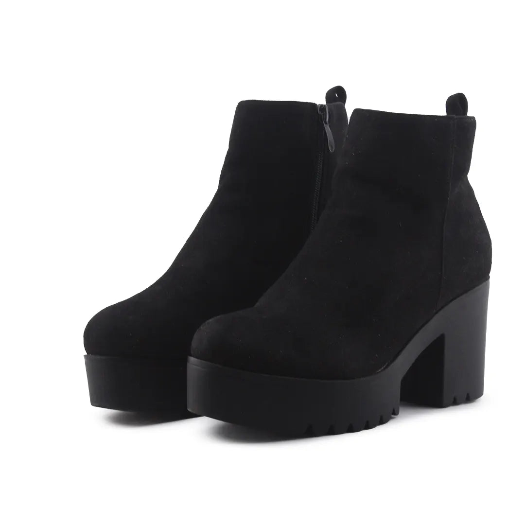 European Brand Zipper Suede Ankle Boot