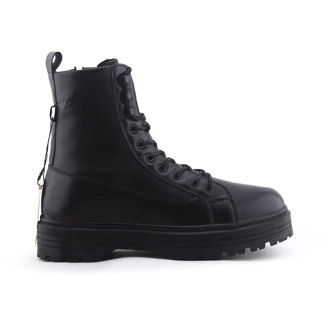 Bershka Zipper Lace Up Ankle Boot | 100% Authentic Leather