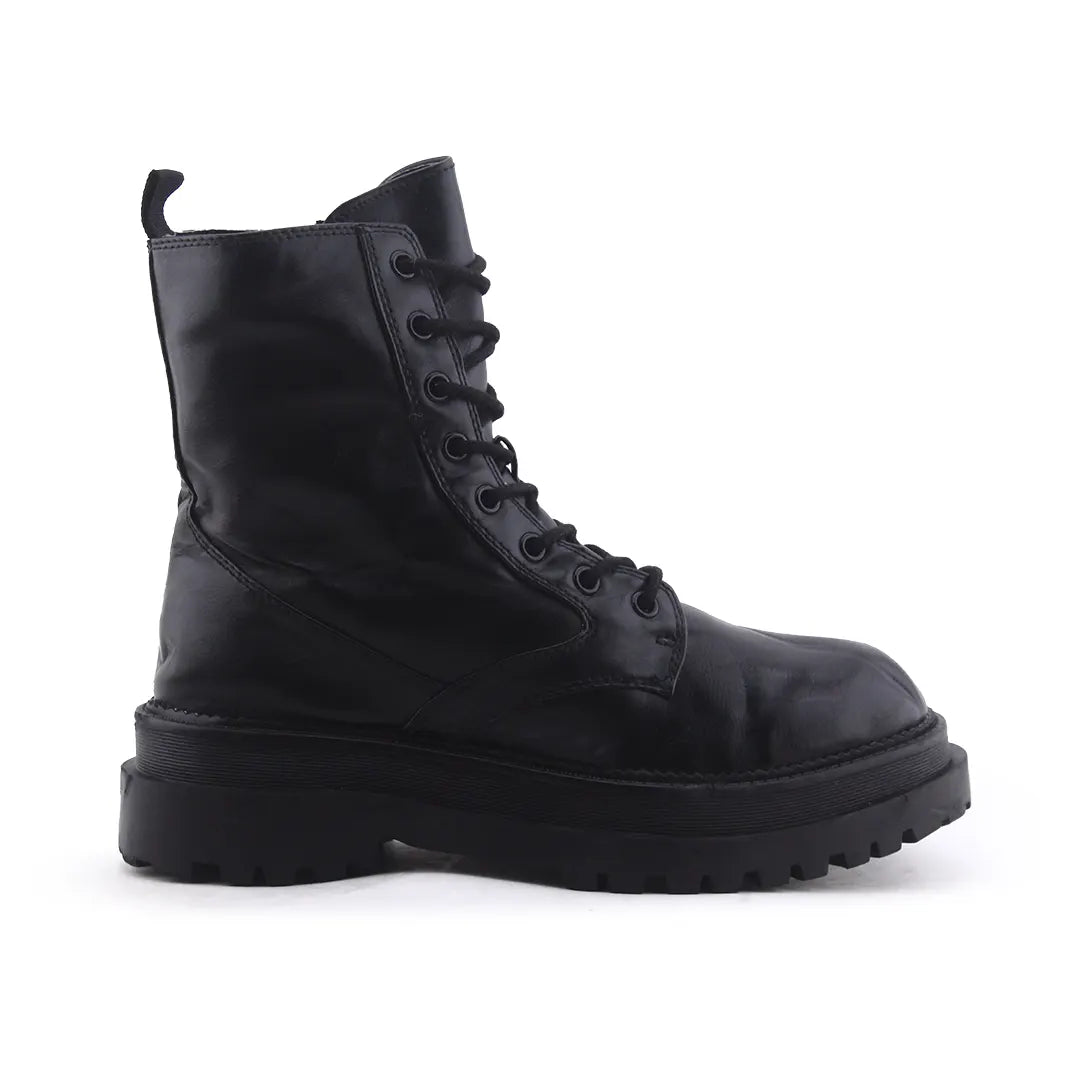 Stradivarius Zipper Lace Up Ankle Boot | 100% Authentic Leather