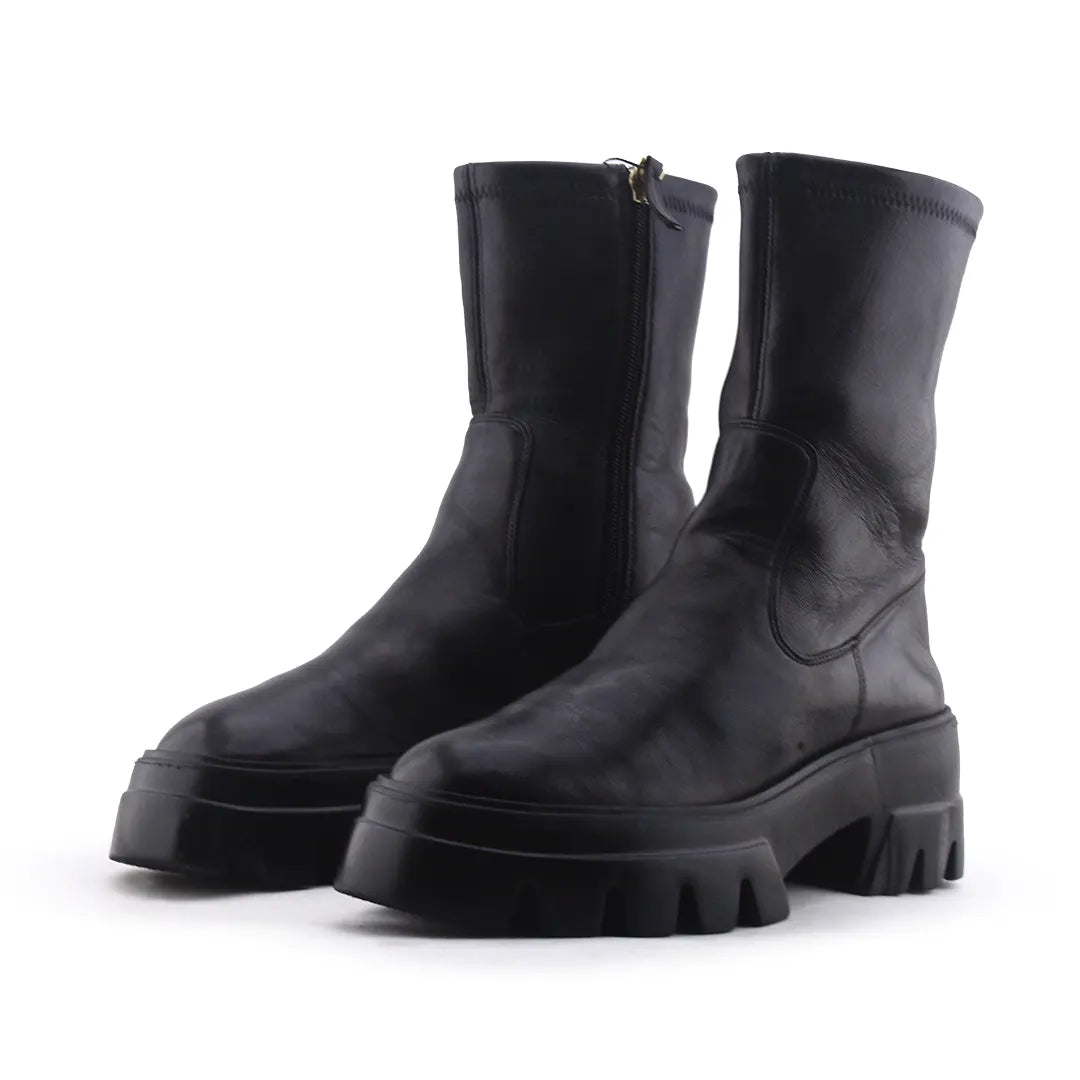 Uterque Zipper Ankle Boot | 100% Authentic Leather