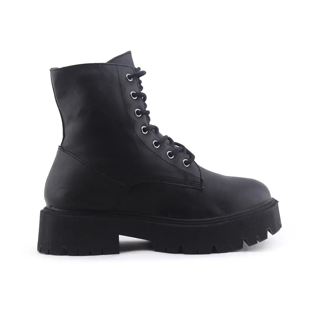 Bershka Zipper Lace Up Ankle Boot | 100% Authentic Leather