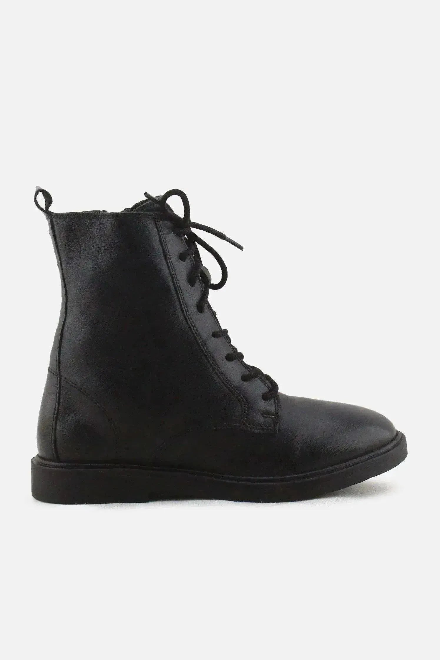 Zara Zipper Laces Combat Boots | 100% Authentic Leather - sundaybazar