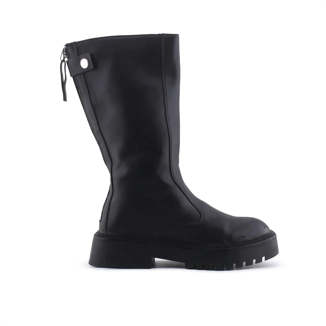 Bershka Zipper Knee High Boot | 100% Authentic Leather